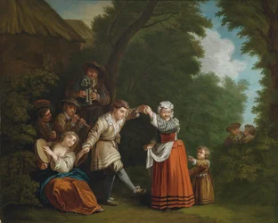 Een landelijke dans (met doedelzakspeler)